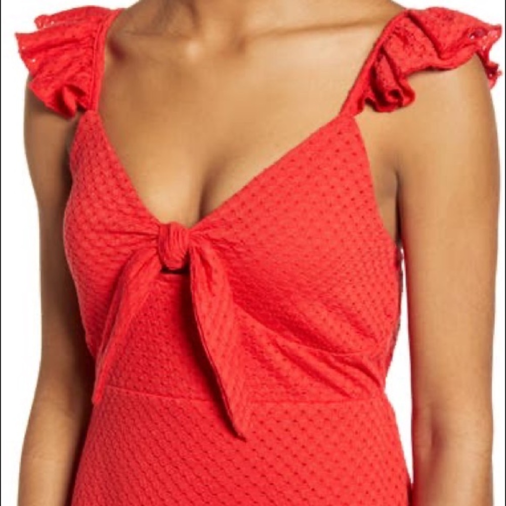 MINKPINK LAUREL MINI DRESS RED XS - Picture 3 of 13